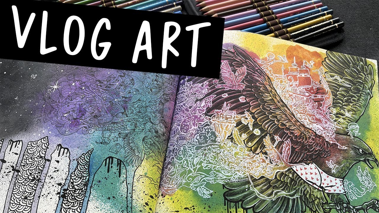VLOG ART #2 - Color with me, haul, processus créatif, WIP dans le Klara Markova et le Kerby Rosanes