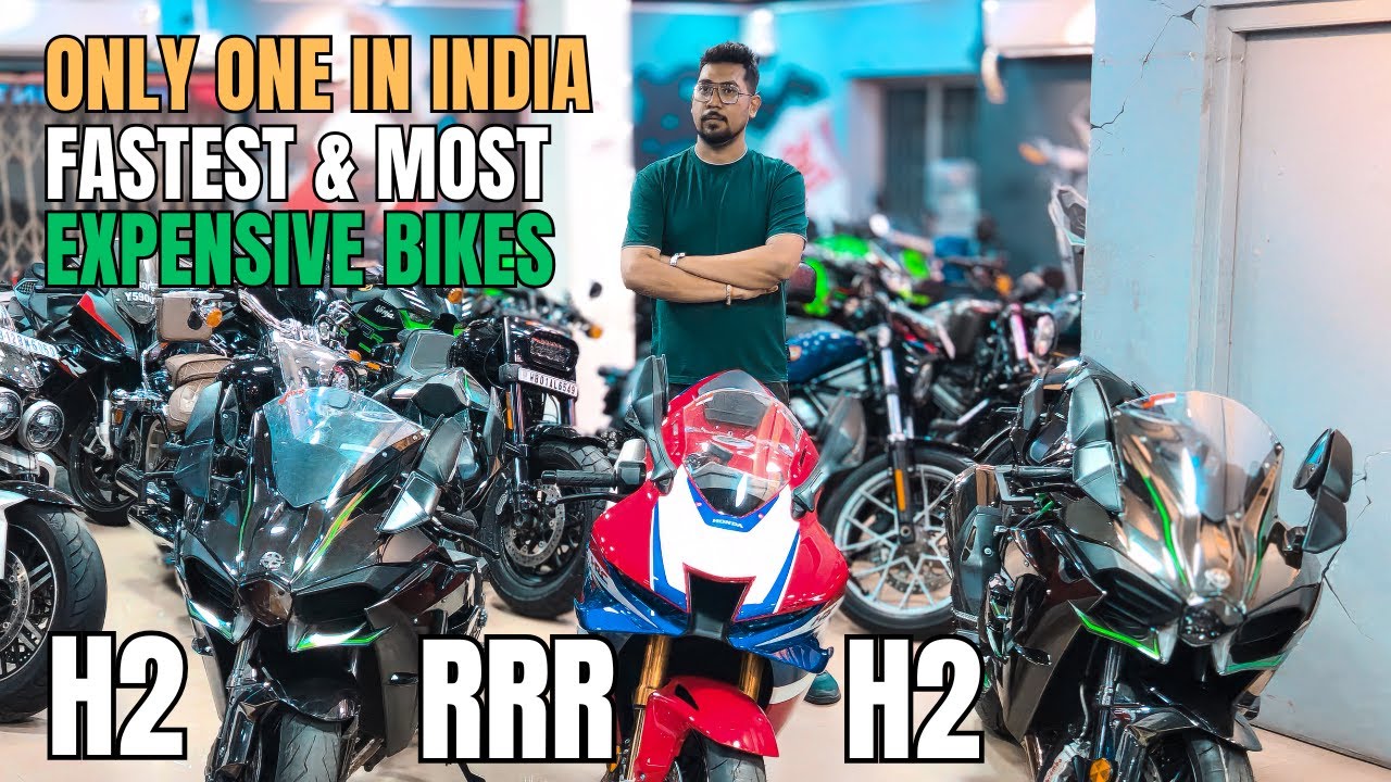 FASTEST & MOST EXPENSIVE Superbikes in INDIA REVIEW - Kawasaki H2 2024 & HONDA RR-R SP under 1 roof