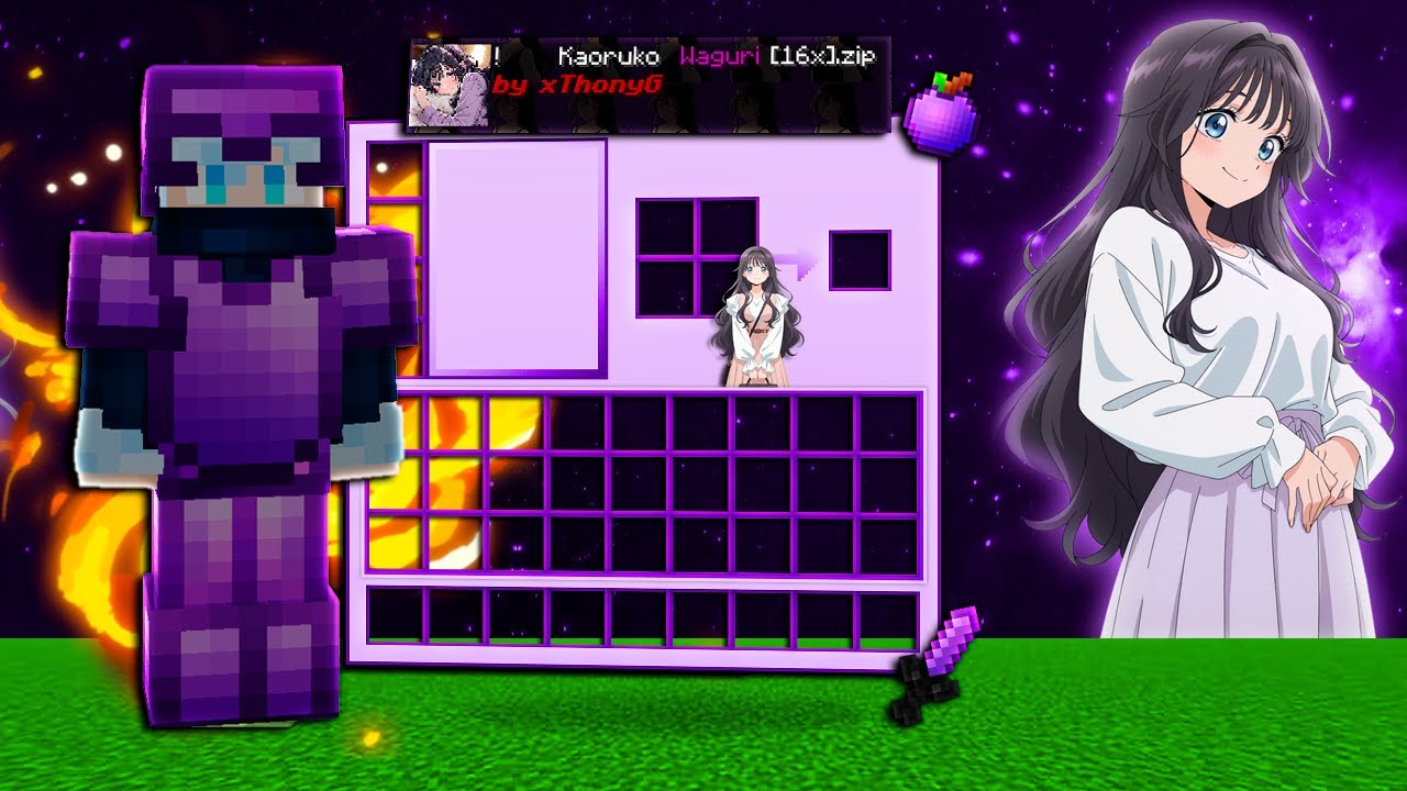 Kaoruko Waguri 16x minecraft bedwars texture pack (anime texture pack)