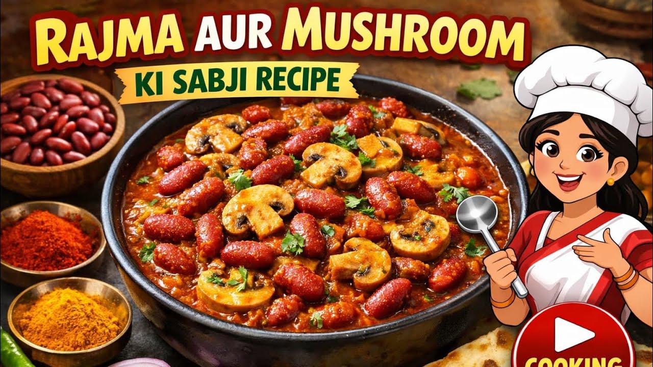Rajma mashroom ki sabji recipe 🍲