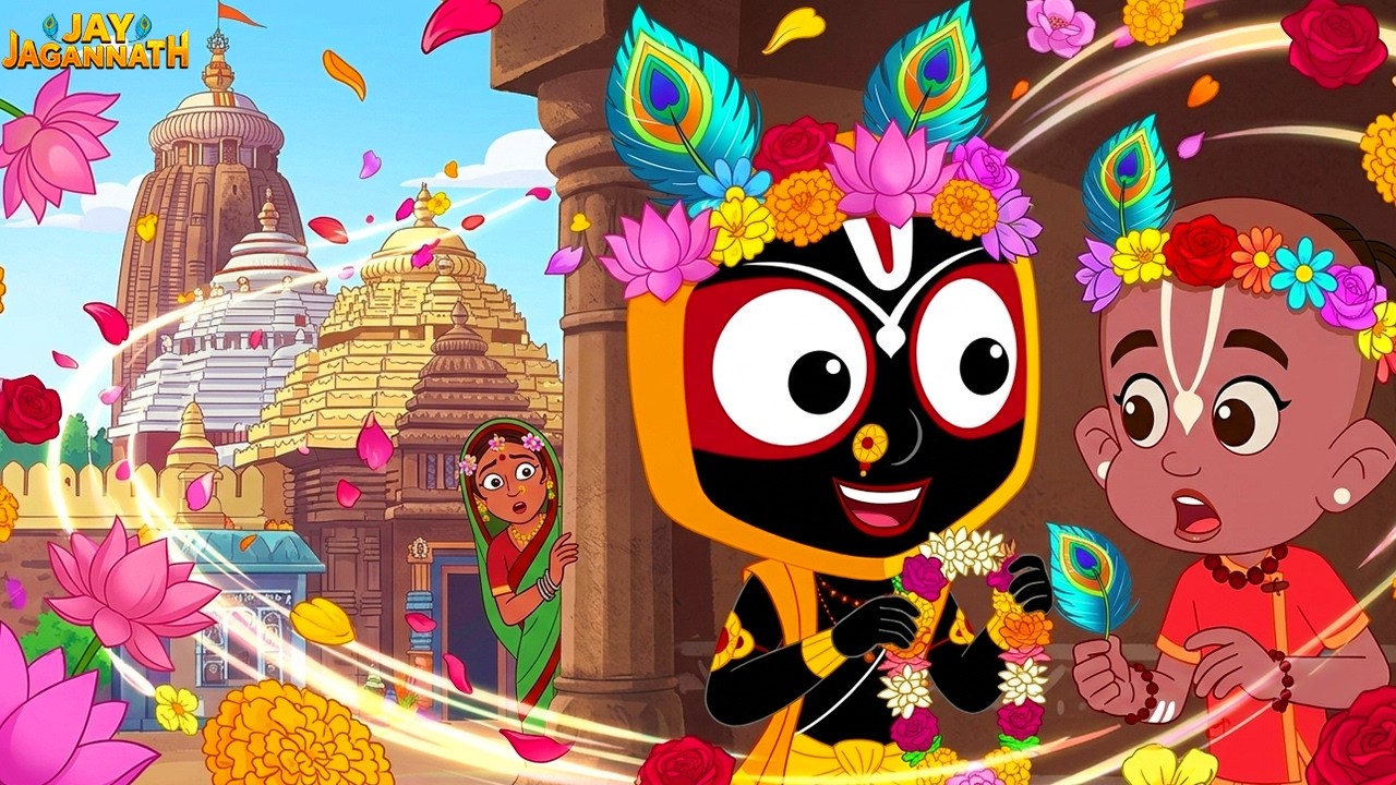 जगन्नाथ और बलराम ने मिलकर बनाई फूलों की माला! | Jay Jagannath |Jagannath Cartoon| Krishna Cartoon