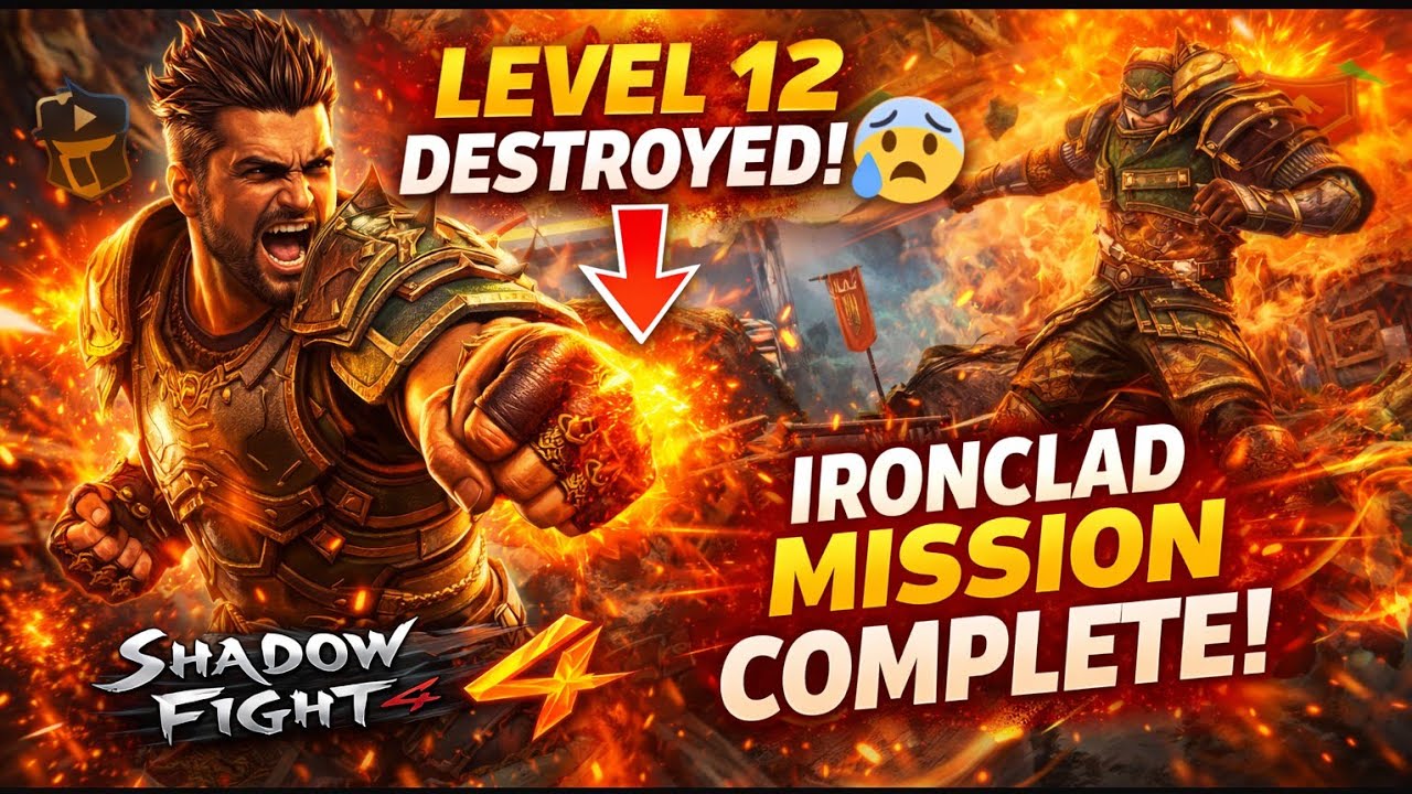 Shadow Fight 4 Level 12 Mission Complete with Ironclad | Full Gameplay