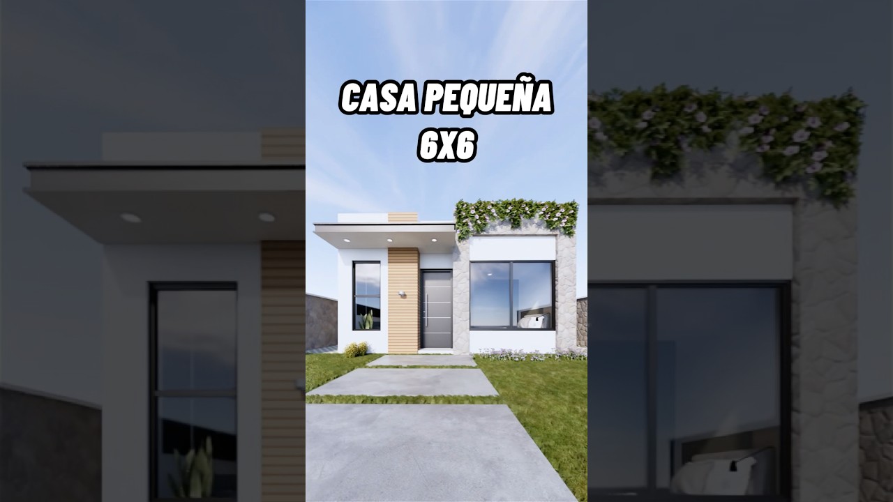 Hermosa Casa de 6X6 peque&ntilde;a 🏠 #casaspeque&ntilde;as #arquitectura #tinyhouse #housetour #fachadasmodernas