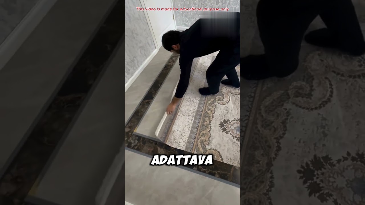 Ha tagliato il tappeto per farlo entrare perfettamente! ✂️🛋️#shortvideo