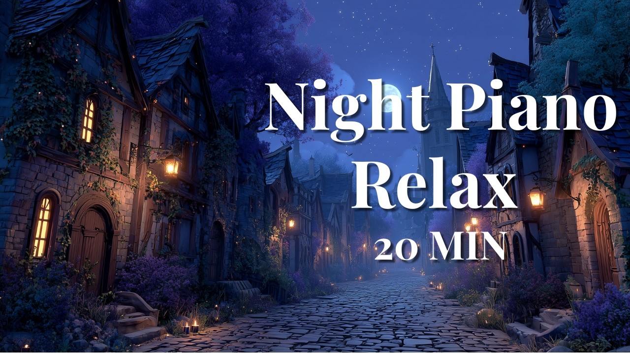 Moonlit Village Relax Piano 🌙 20 Minutes of Calm Night Music