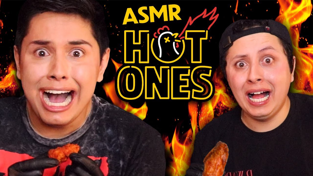 ASMR | Flaming Hot Wings Challenge & Answering Your Questions w/ My Brother! (Hot Ones)