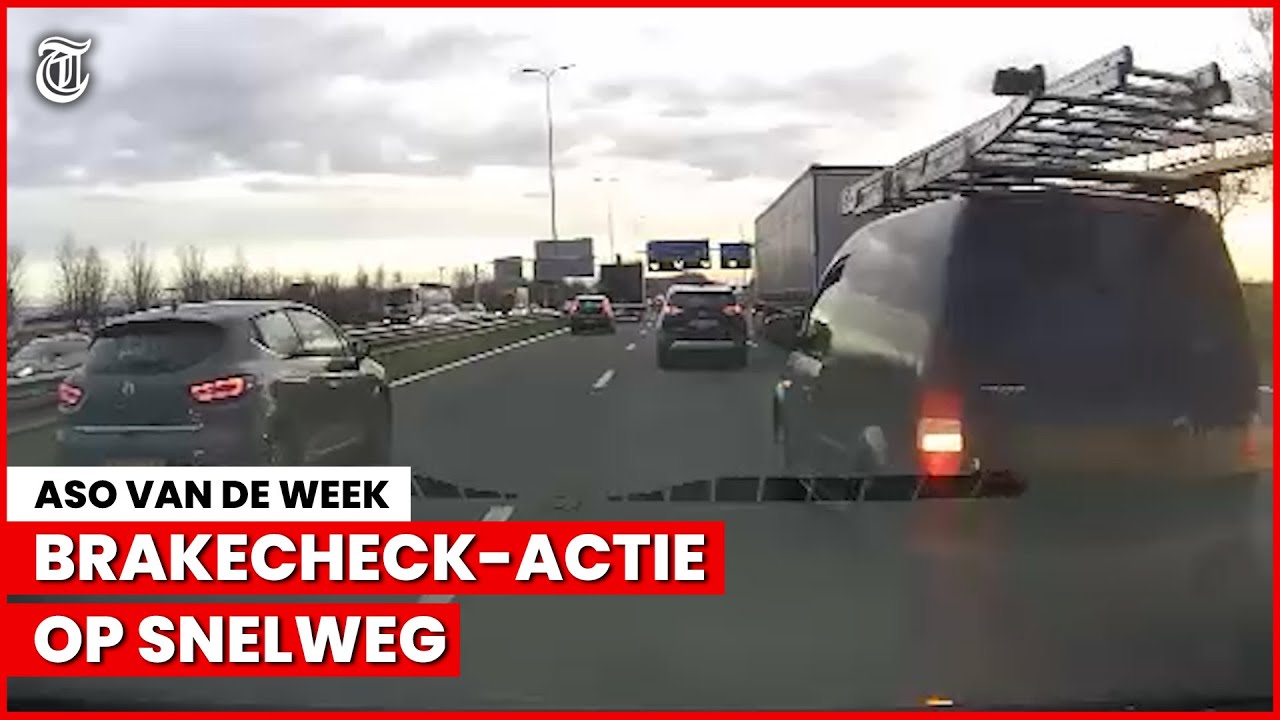 Bestuurder schrikt zich dood na absurde brakecheck-actie