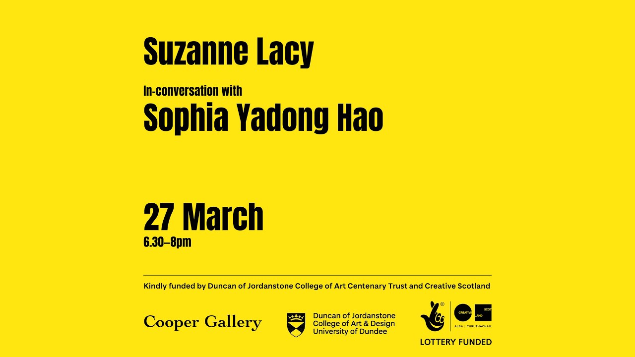 Suzanne Lacy in conversation with Sophia Yadong Hao
