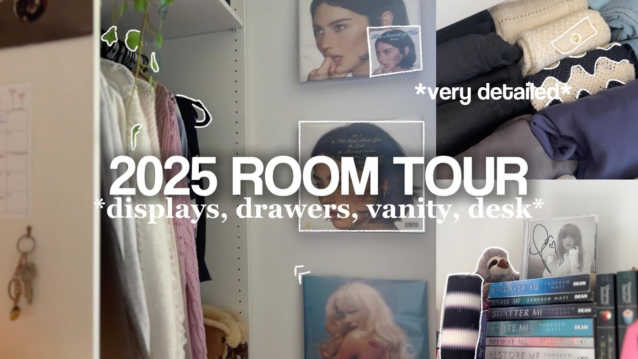 ROOM TOUR 2025 📦  *wardrobe, desk, vanity, drawers, displays*