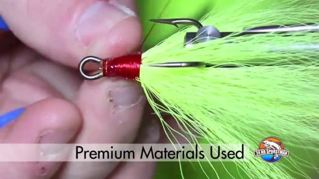 Tying Chartreuse Bucktail Dressed Treble Hook