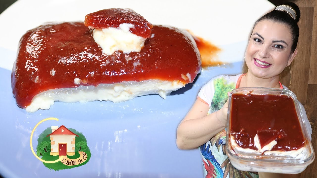 SOBREMESA ROMEU E JULIETA SEM FORNO NA TRAVESSA - COM MOUSSE DE REQUEIJÃO   culinária em casa