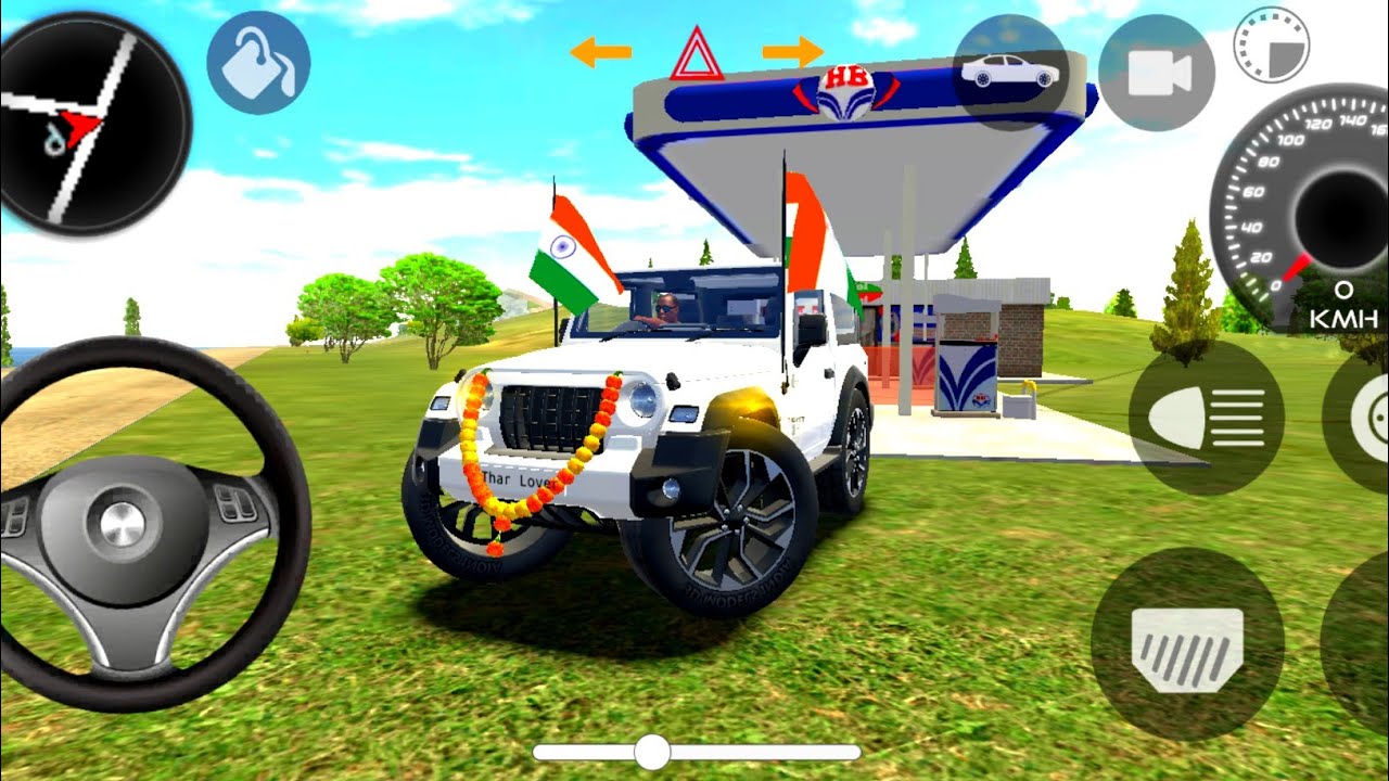 Modified Mahindra Thar 🤯 | White 🤍 Thar Indian Car Games |(Gadi Wala Game)Car Game Android Gameplay