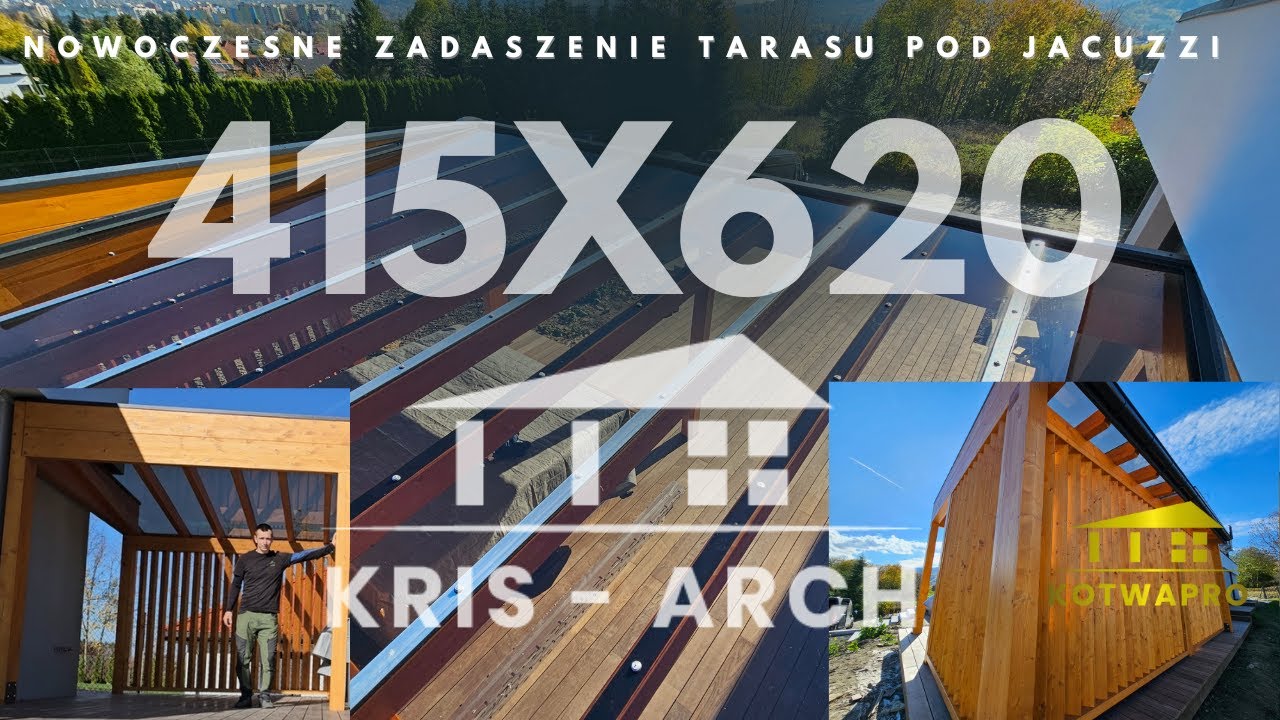 Современная террасная крыша для джакузи | Клееный брус BSH + монолитный поликарбонат 5 мм | Kris-...