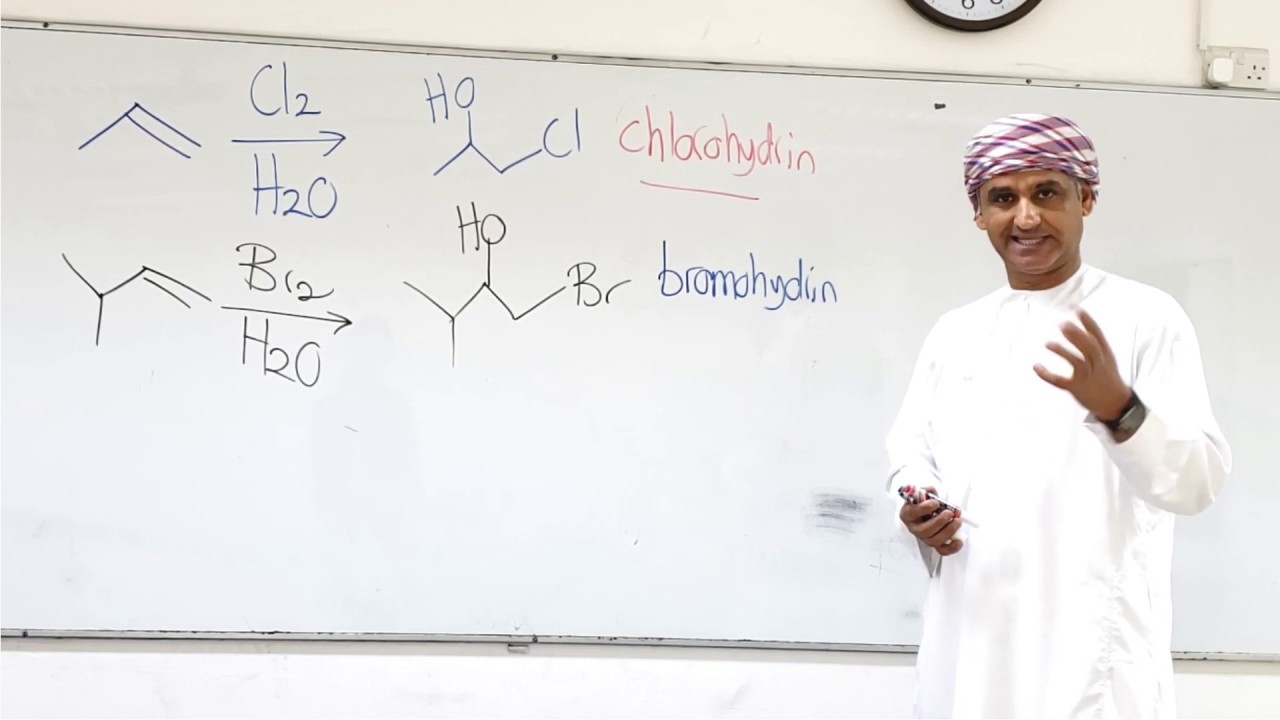 Alkenes: Electrophilic Addition Reactions; Addition of X2 H20