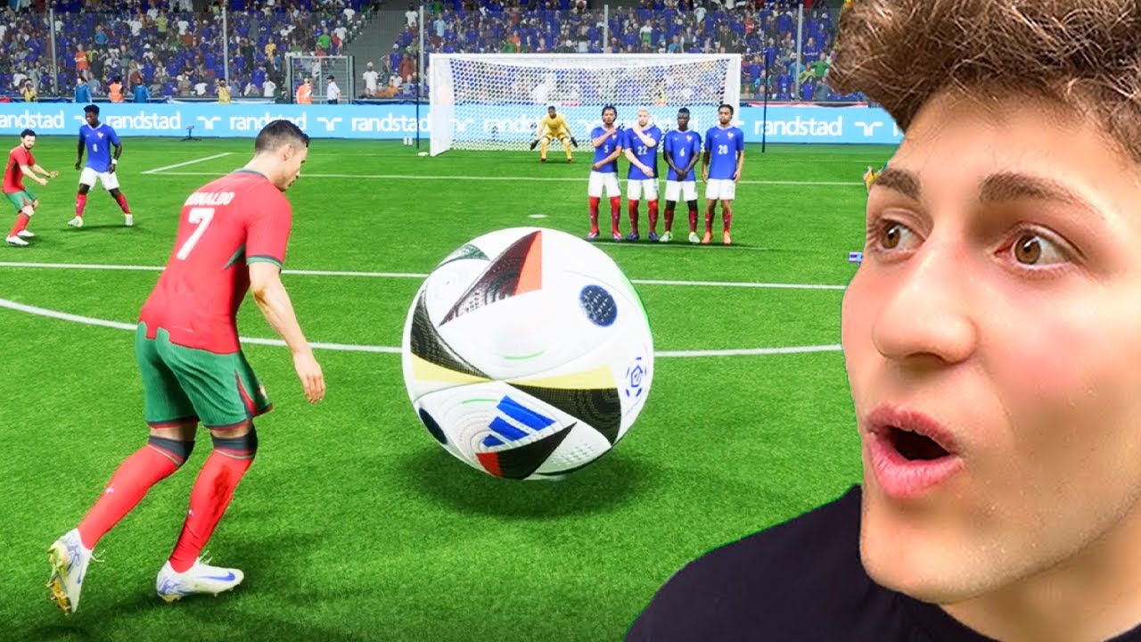 FC25... Mais Avec Un BALLON GÉANT ! (Ronaldo met un coup franc Incroyable 😲)
