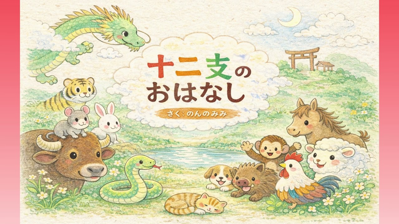 【素話】十二支のおはなし（作：のんのみみ）やさしくわかる干支のむかしばなし