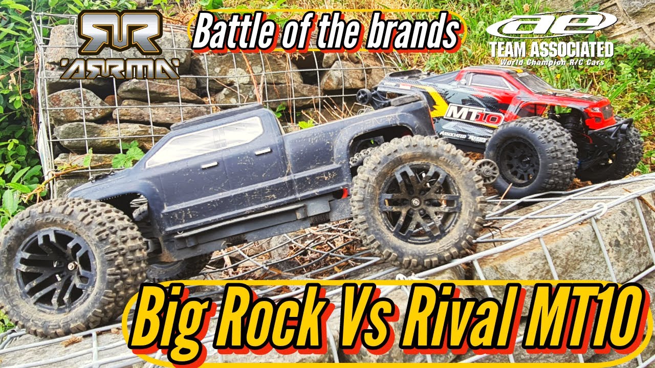 Epic RC Monster Trucks Go Head-to-Head! : Big Rock v3 vs Team Associated Rival MT10 v2