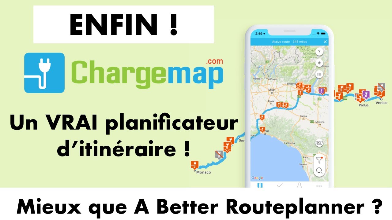NOUVEAU chez CHARGEMAP! Découvrez le planificateur d'itinéraire ! Mieux que A Better Routeplanner?