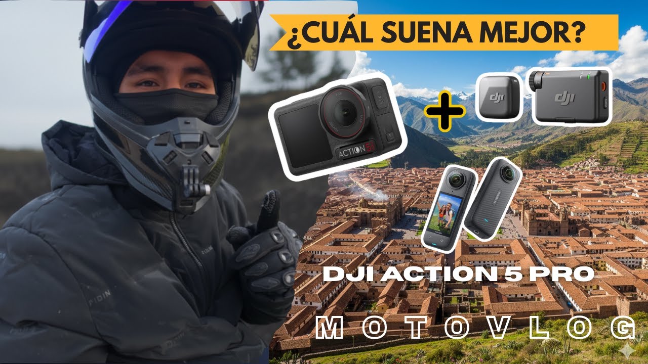 Las MEJORES CÁMARAS para tus MOTOVLOGS | Prueba REAL de AUDIO (Insta360 X4 vs DJI Action 5 Pro)