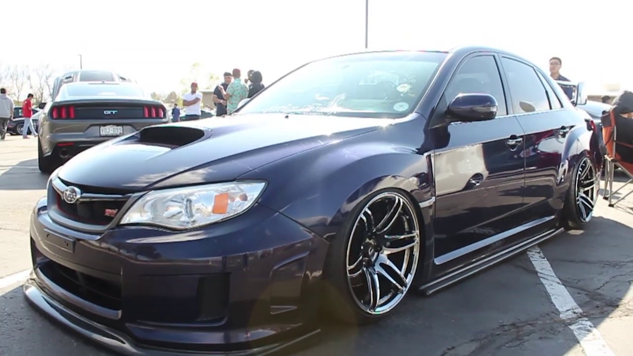 Bagged Subaru WRX STI on Cosmis Racing Wheels // 18in Fitment Guide  // Plasma Blue