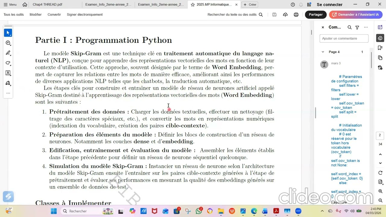 [PREPA 2 ] [Informatique] Correction Extrait du concours 2025: Partie programmation orientée objet