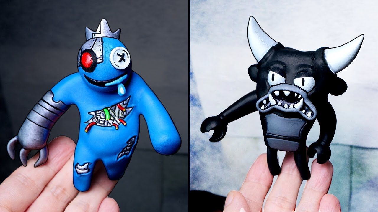 [ROBLOX] Making RAINBOW FRIENDS Robot Blue & Black Sculptures Timelapse