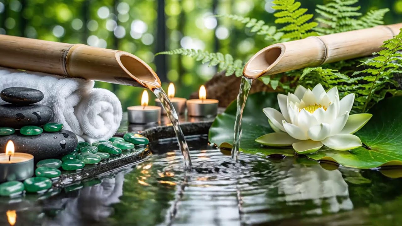 Sound of Water and Relaxing Music 🌳 Healing, Peace of Mind