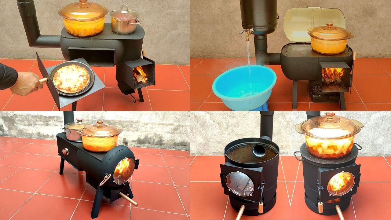 Homemade fireplace, multi-purpose wood stove, simple instructions