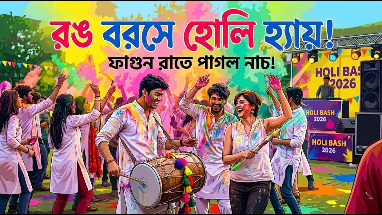 রঙ বরসে হোলি হ্যায়! 🔥Holi Dance Mix 2026 | New Bengali DJ Song | Fagun Raate Pagal Nach