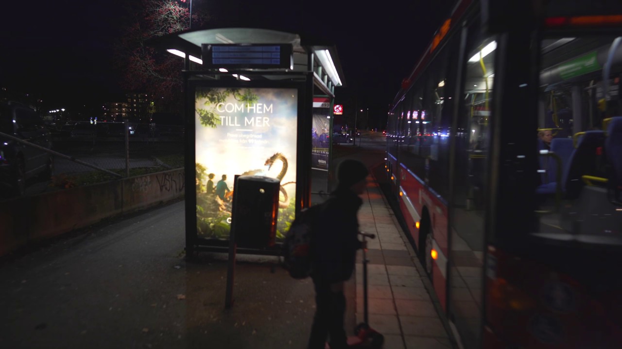 Sweden, Stockholm, bus 840 night ride from Handens närsjukhus to Haninge Centrum