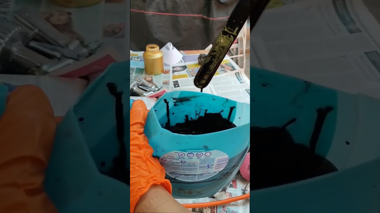 Pintar con pistola de aire, necesitas preparar la pintura 70 - 30 depende de la marca #pintura