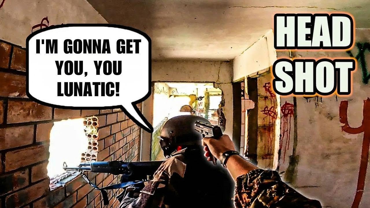 Snuck Up Behind Him and Nailed a Brutal Headshot! Airsoft Action
