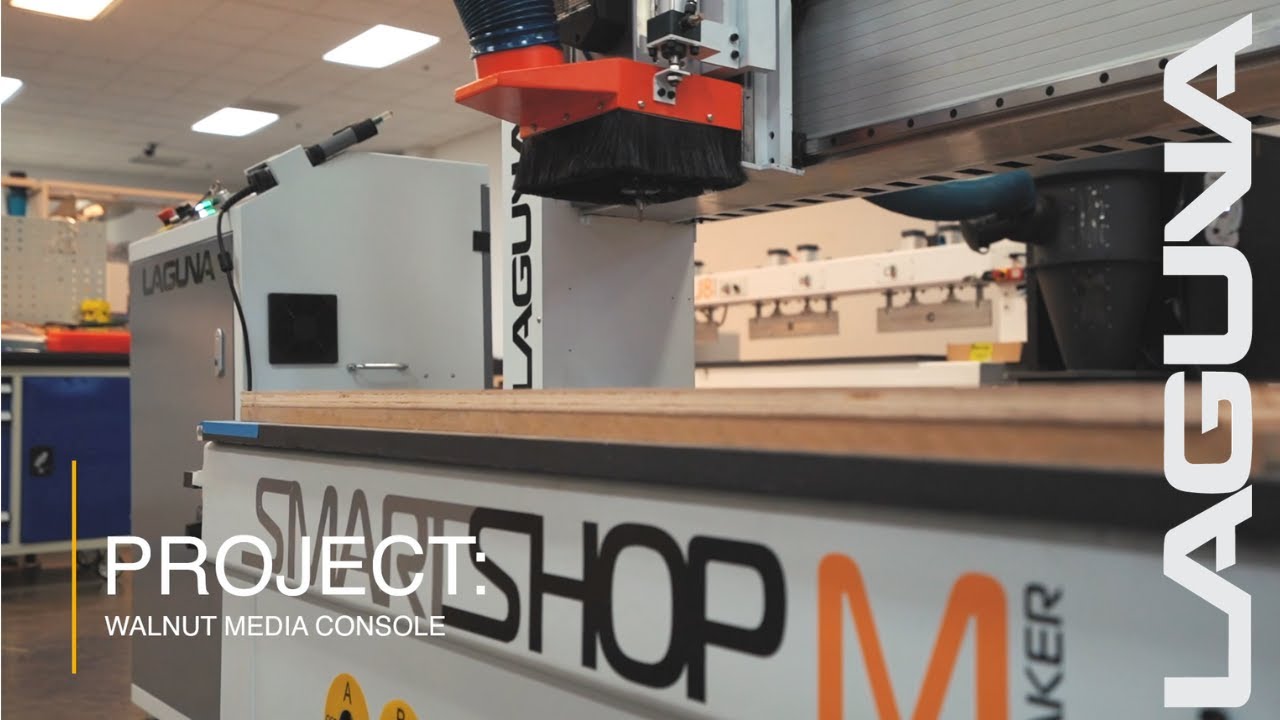 LAGUNA Projects | Walnut Media Console Build Using CNC Router and Joinery Machines