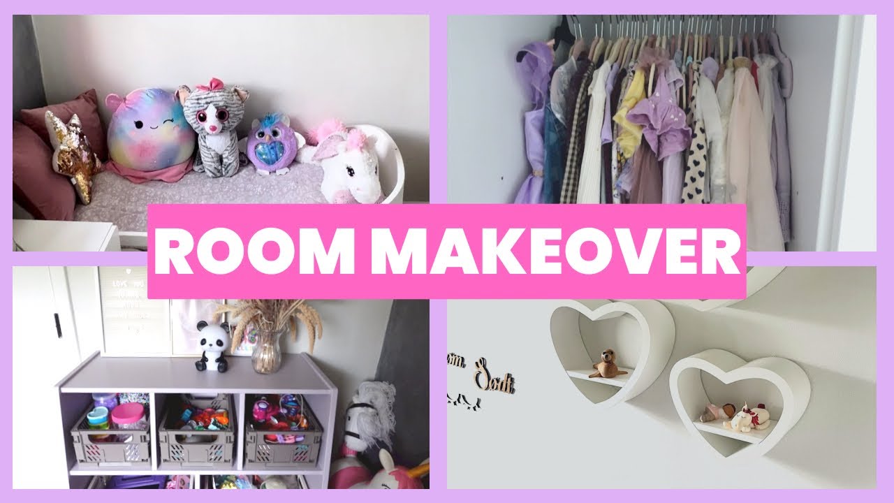 ROOM MAKEOVER af Ellies værelse🎀🧸 Maler, rydder op og organiserer hendes legetøj│LOUISE SOPHIA♡