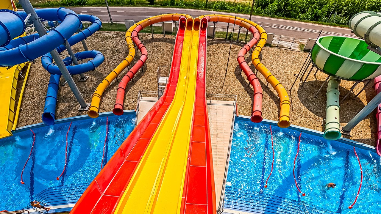 Waterslides at Zsóry Strandfürdő in Hungary 🇭🇺