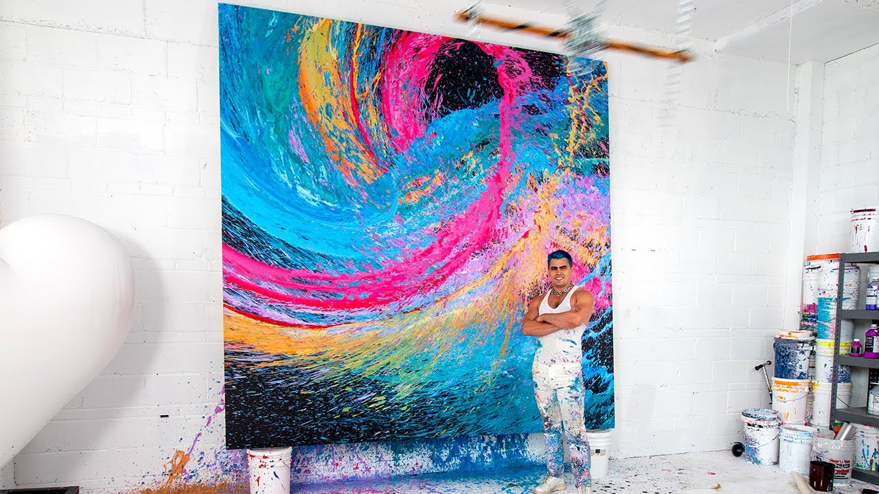 Bucket Art Trapeze Painting, making of 