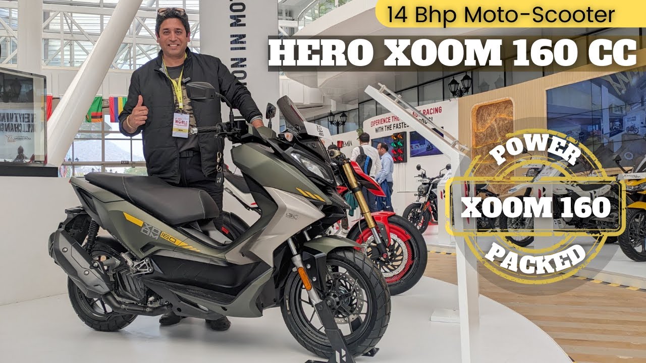 2025 Hero Hero Xoom 160 moto scooter in walkaround & first look review video || Launch at Auto Expo