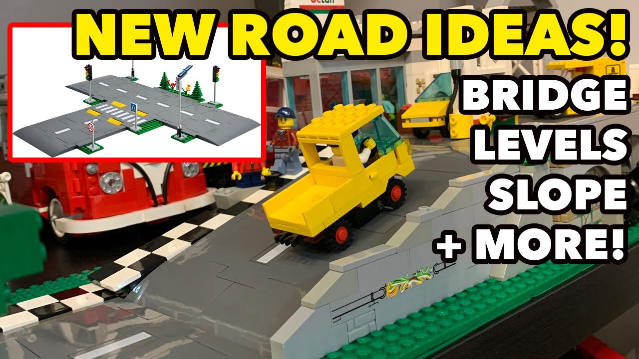 ROAD PLATES IDEAS Lego update set 60304, road bridge, slope, levels tutorial review showcase