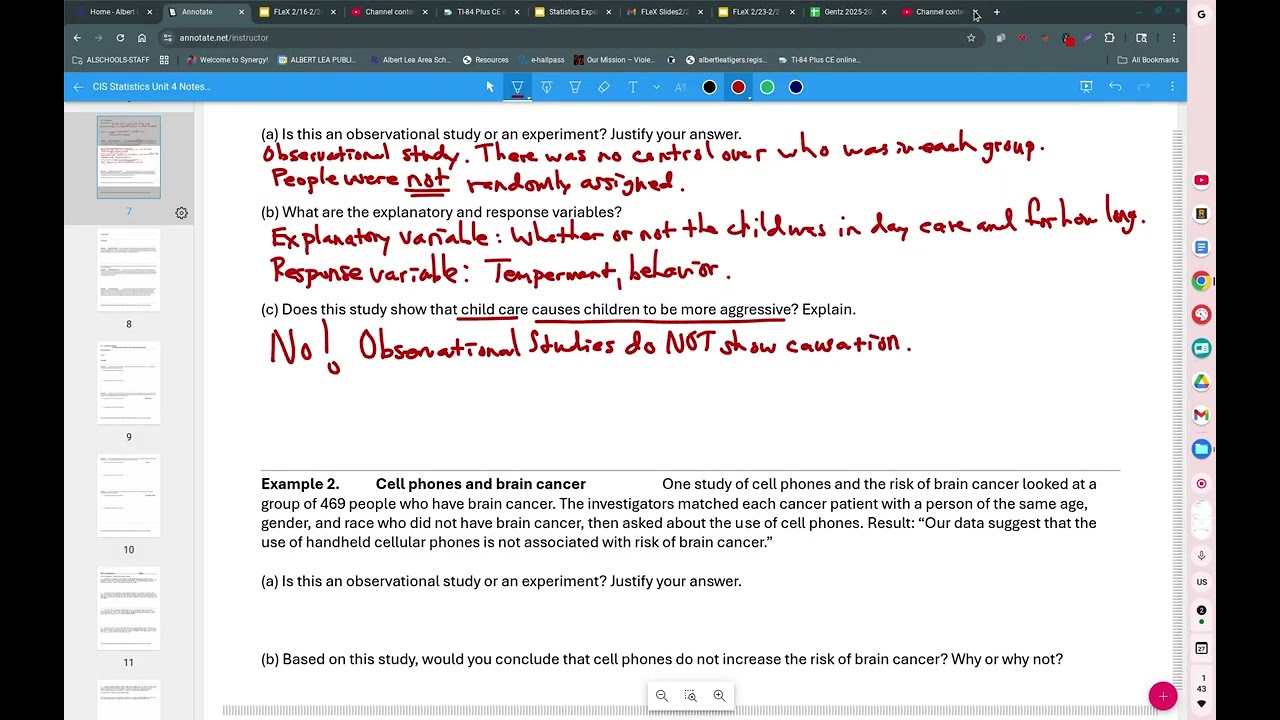 Statistics Unit 4.2 Notes Experiments and Observational Studies Spring 2026