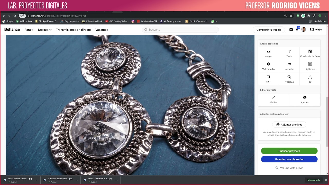 Historia iG Collar Generar Código QR a Proyecto de Behance