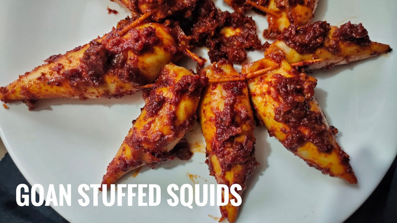 Goan stuffed squids | stuffed calamari recipe | Squid fry & Goan Recheado Masala | Goan Food Recipes