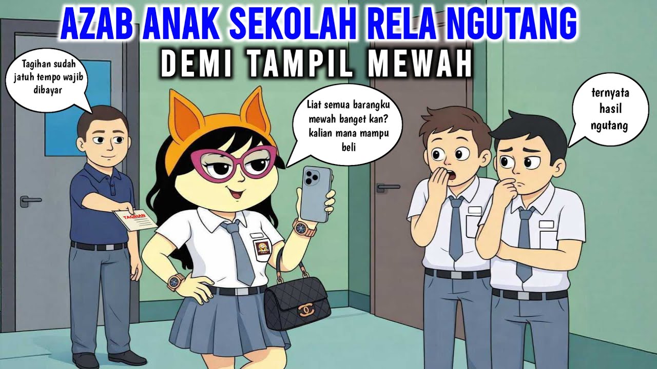 AZAB ANAK SEKOLAH RELA NGUTANG DEMI TAMPIL MEWAH | ANIMASI AZAB