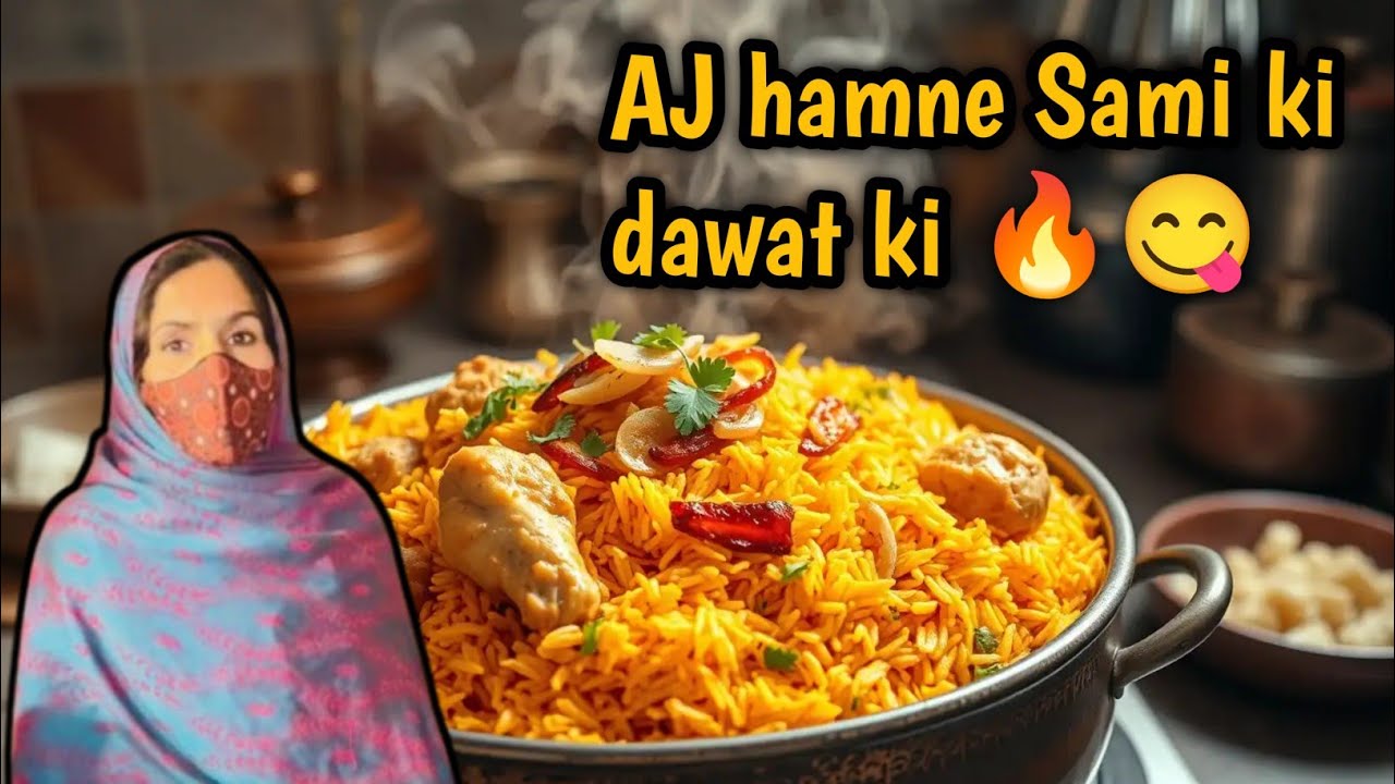 Aaj Sami ko dawat par bulaya aur ghar par mazedaar chicken biryani tayar ki 🍗🍚