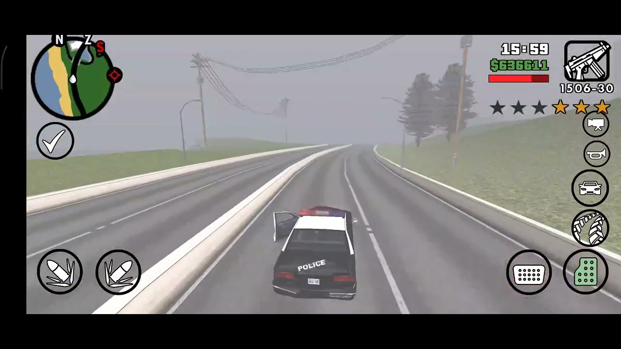Chasing scenes of Gta san Andreas, CJ loves to get wanted stars
