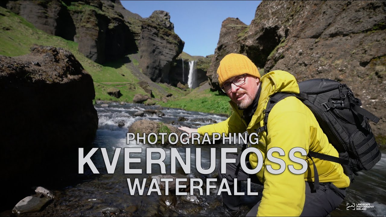 Photographing Kvernufoss waterfall