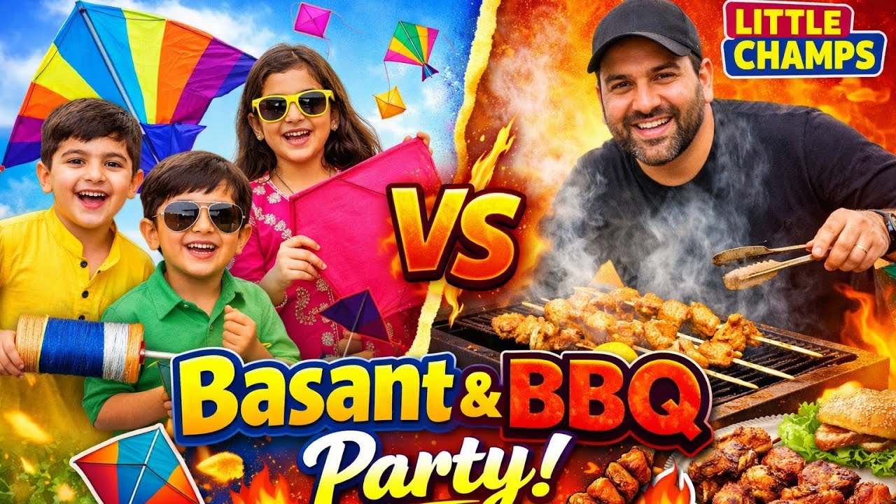 Februaary Basant 2026 Vlog 🪁 | Family Patangbazi + Yummy BBQ Party 🔥 | Little Champs