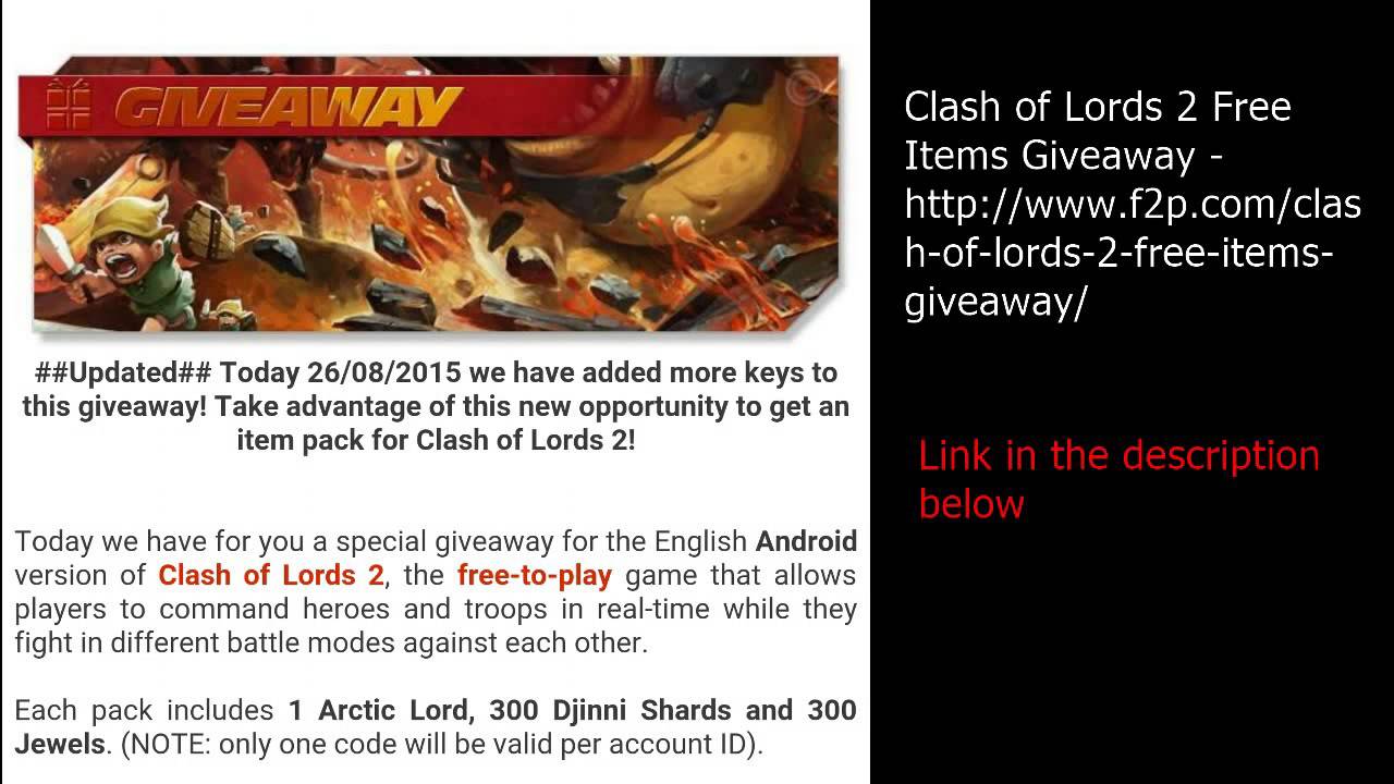 Free Items Giveaway Clash of Lords 2