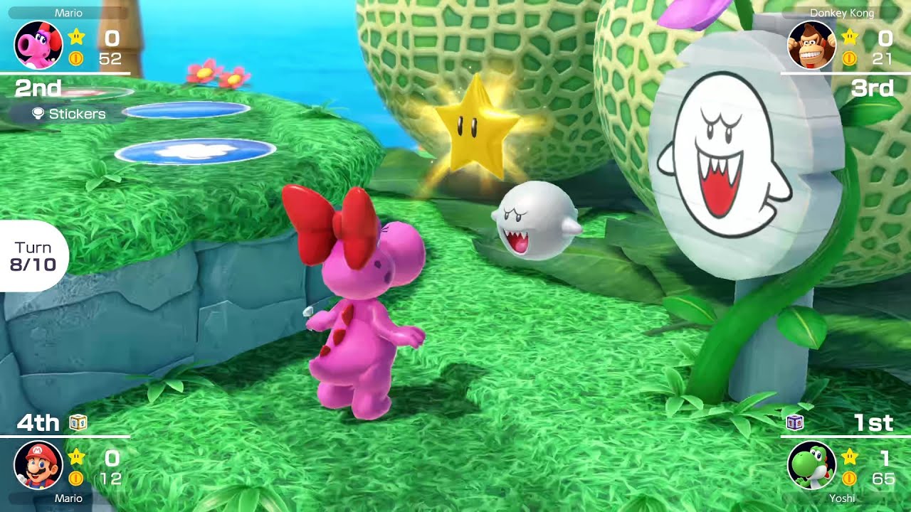 Mario Party Superstars Yoshi's Tropical Island Birdo vs Yoshi vs Donkey Kong vs Mario