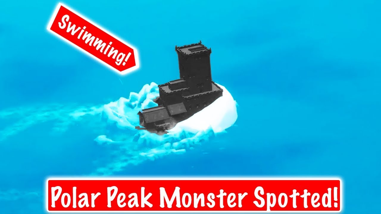 POLAR PEAK SEA MONSTER APPEARED, SWIMMING OUTSIDE LUCKY LANDING! (Fortnite Battle Royale)