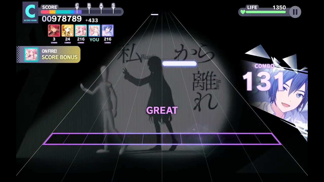 Playing bad apple on pjsk (just some pjsk gameplay + I play on tablet on pointing finger) 